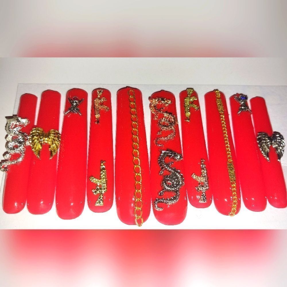 Hand crafted custom 10pc 3xl acrylic press on nails